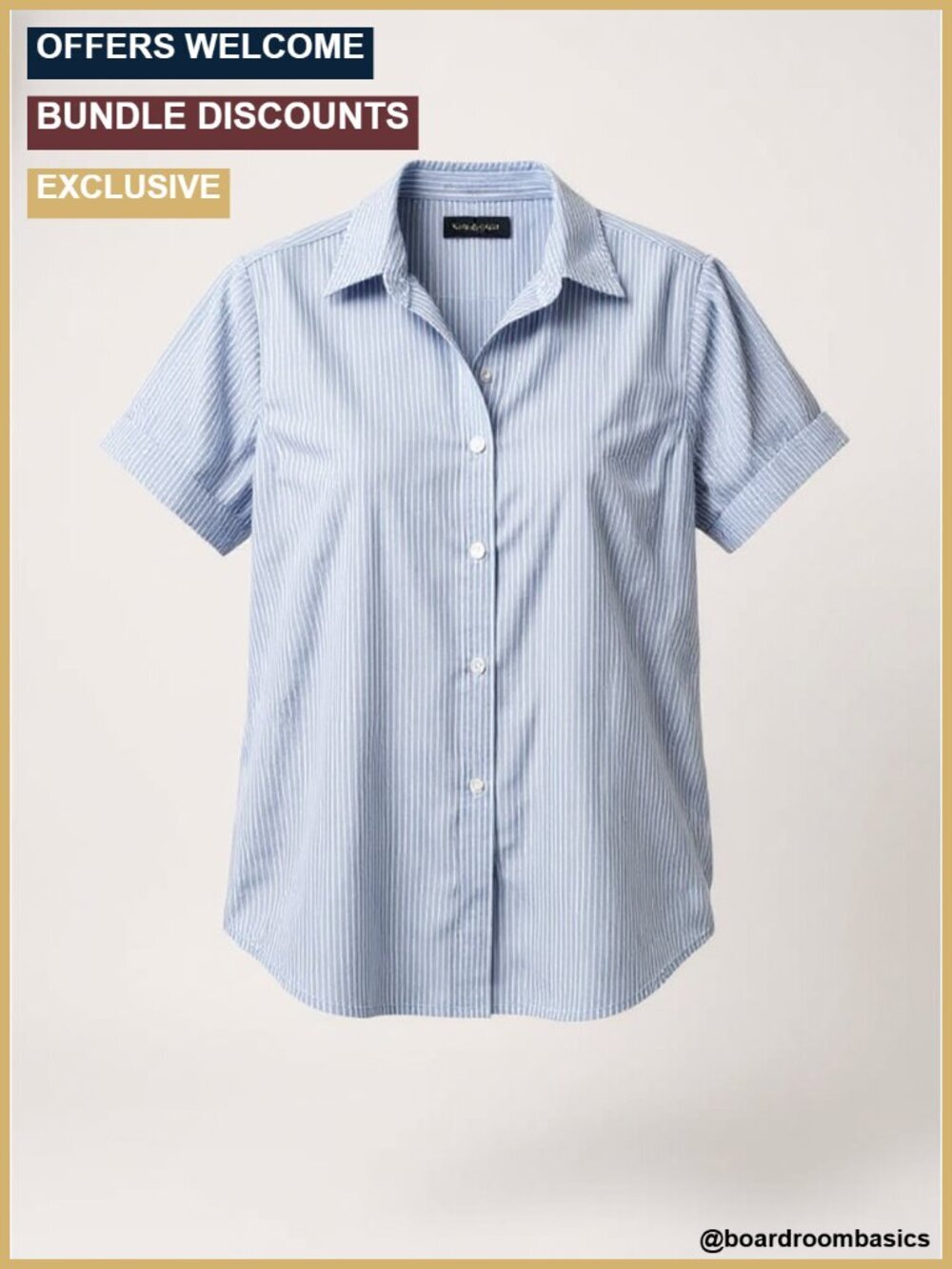 Women's Striped Button Down Shirt Short Sleeve Ruffle Collar Blouse Work Top